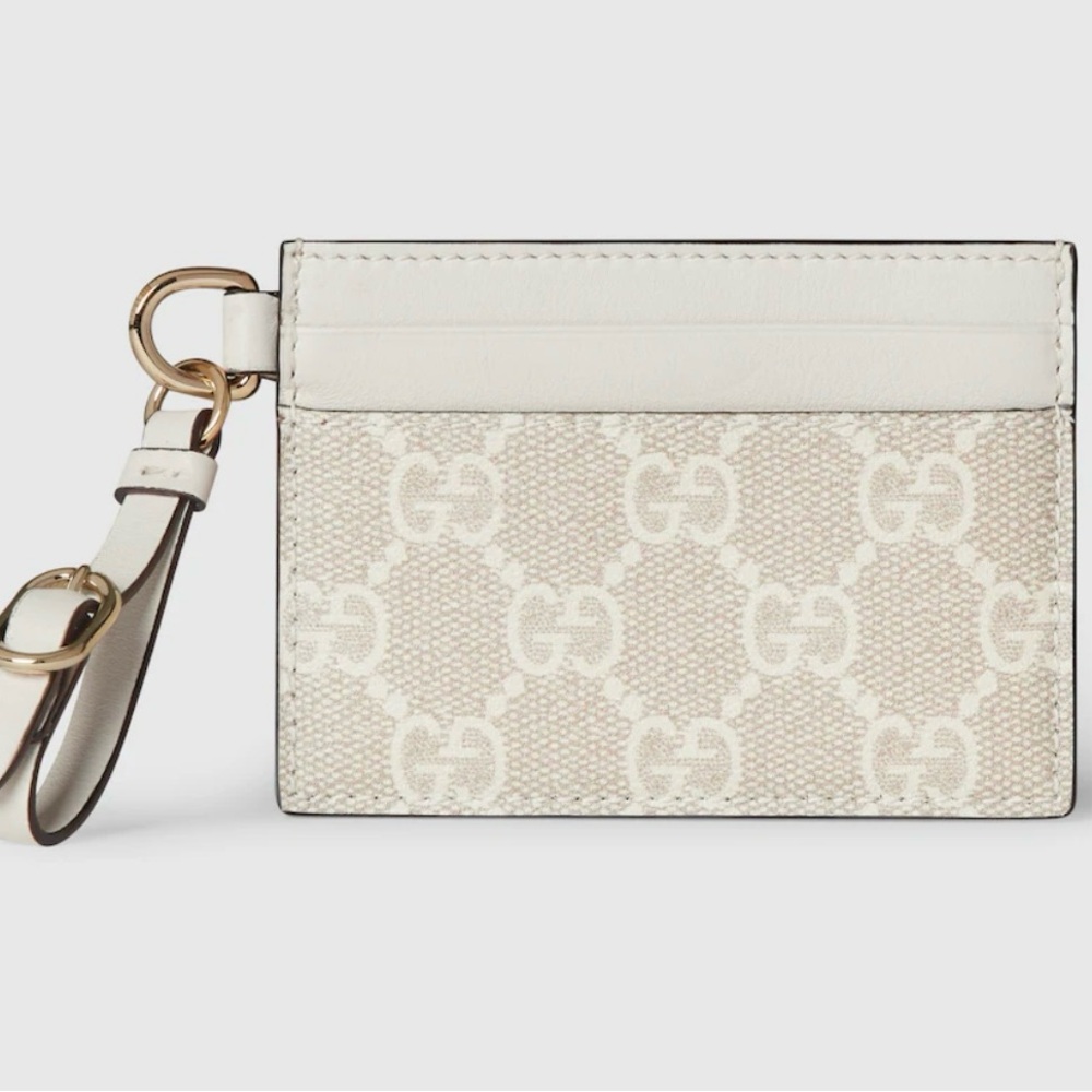 Gucci GG EMBLEM CARD CASE WITH STRAP